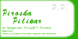 piroska pilipar business card